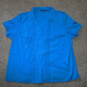 Addition Elle 24 3X Royal Blue Button Shirt